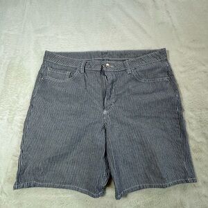Lee Riders Rise Shorts Womens 16 Blue White Stripe Nautical Denim 35x7